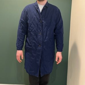 Large Indigo Unisex button down duster jacket